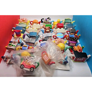 Lot Of 36 Vintage Red Rose Tea Mini Miniature Teapots 3 New Sealed Figures